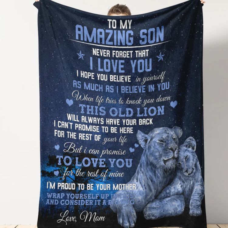 Soft fleece blanket from TEELUVS.COM, small 30x40 inches, perfect for gifting a warm hug to your son.