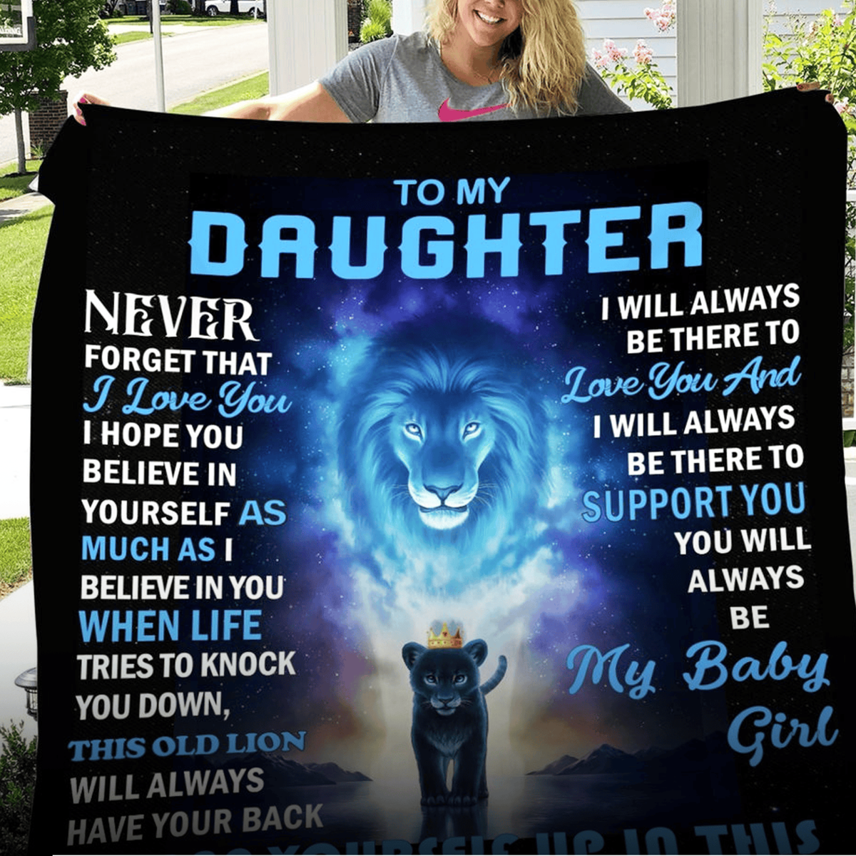 Fleece blanket with "Special Gift for Daughter from Dad" text, 30x40 inches, cozy gift for son from TEELUVS.COM