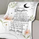 Fleece blanket for son from TEELUVS.COM, 30x40 inches, soft and cozy gift for daughter from mom with a heartfelt message.