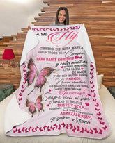 Soft pink Sherpa quilted blanket for daughter, cozy and warm gift from mom, 30x40 inches, ideal for comfort and relaxation.