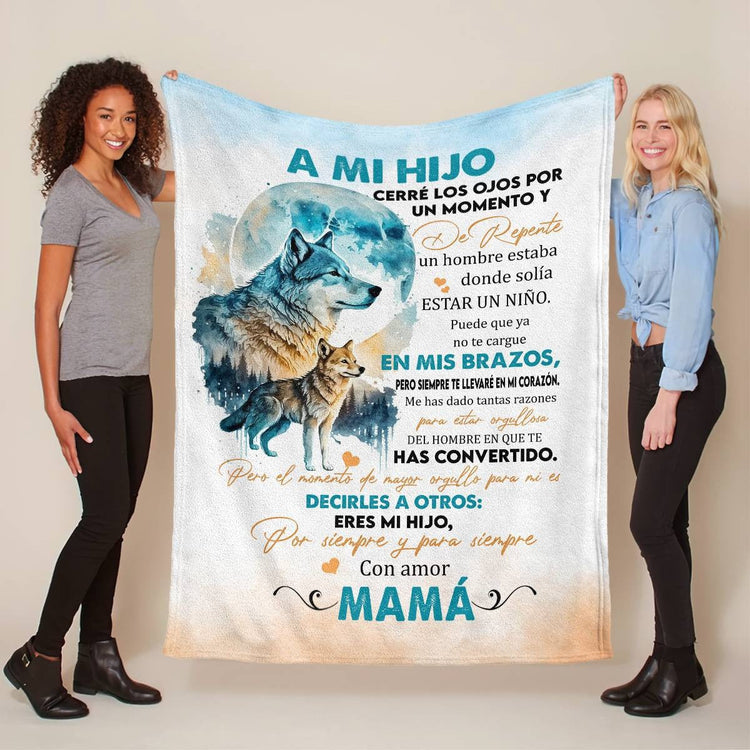 Soft Sherpa quilted blanket for son, cozy and warm gift from mom, 30x40 inches, ideal for comfort and relaxation.
