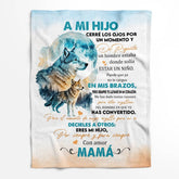 Soft Sherpa fleece blanket for son, cozy and warm gift from mom, 30x40 inch quilted throw in a gift box by TEELUVS.COM.