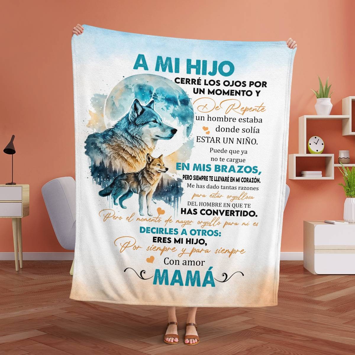 Soft Sherpa fleece blanket for son, cozy gift from mom, 30x40 inch lightweight quilted throw from TEELUVS.COM