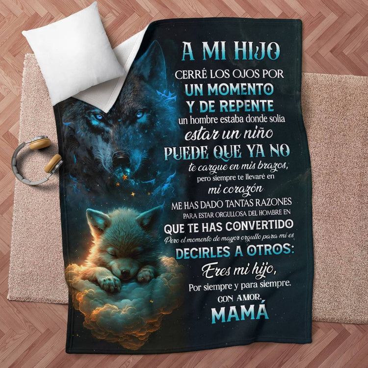 Soft Sherpa fleece blanket for son, cozy gift from mom, 30x40 inches, plush and warm, ideal for comfort and warmth.