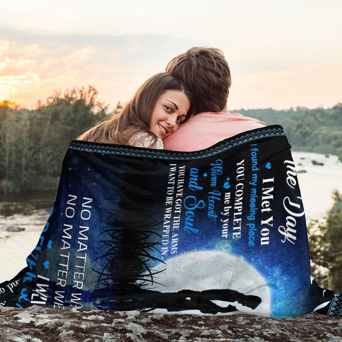 Fleece blanket for wife from husband, small 30x40-inch cozy gift with comfort and warmth, by TEELUVS.COM.