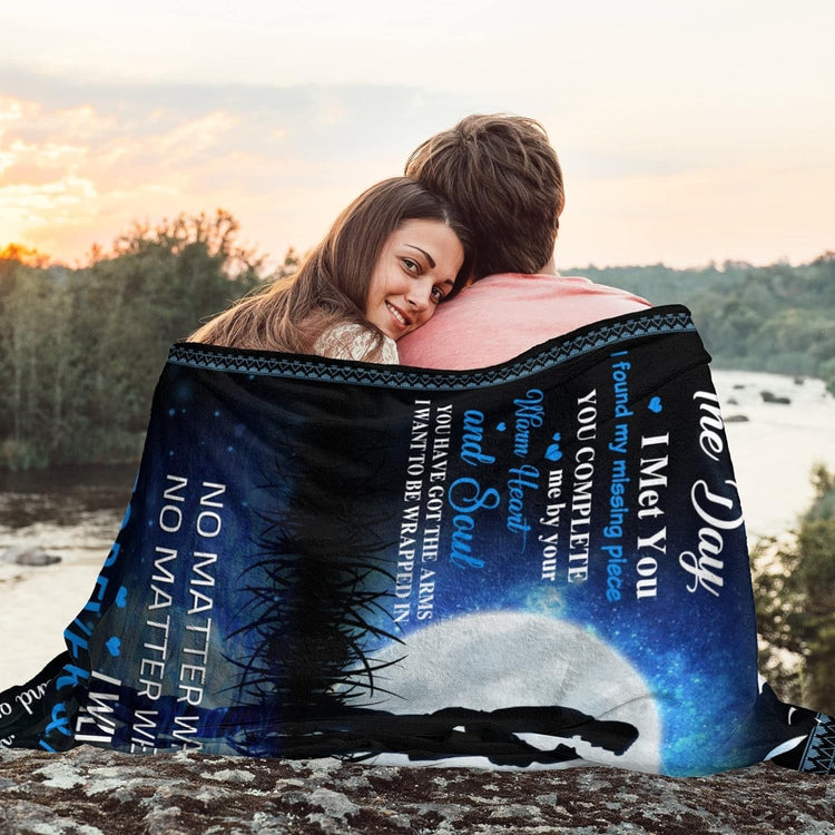 Fleece blanket for wife from husband, small 30x40-inch cozy gift with comfort and warmth, by TEELUVS.COM.