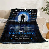 Fleece gift blanket for wife from husband, cozy 30x40-inch size, featuring soft fabric and warm comfort, ideal for gifting.
