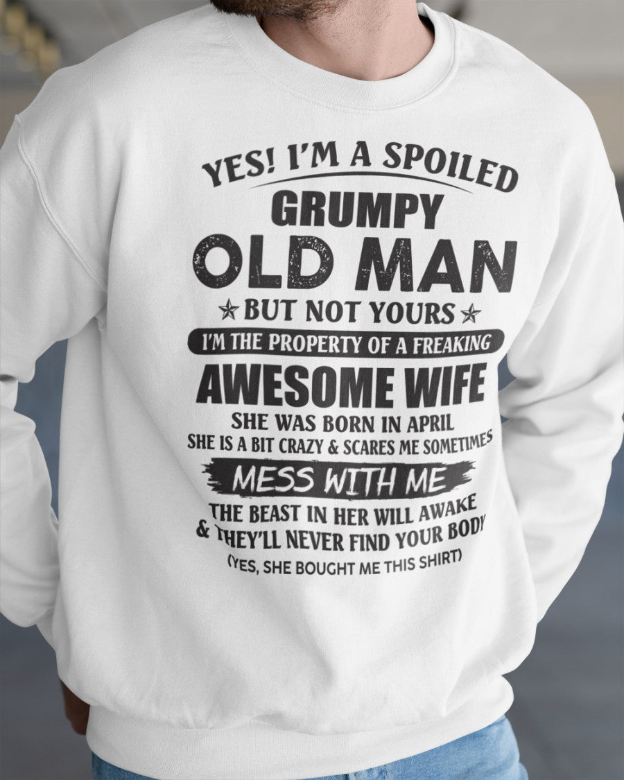 White T-shirt featuring "Awesome Wife April" text, ideal gift for husband, from TEELUVS.COM, casual comfortable women&