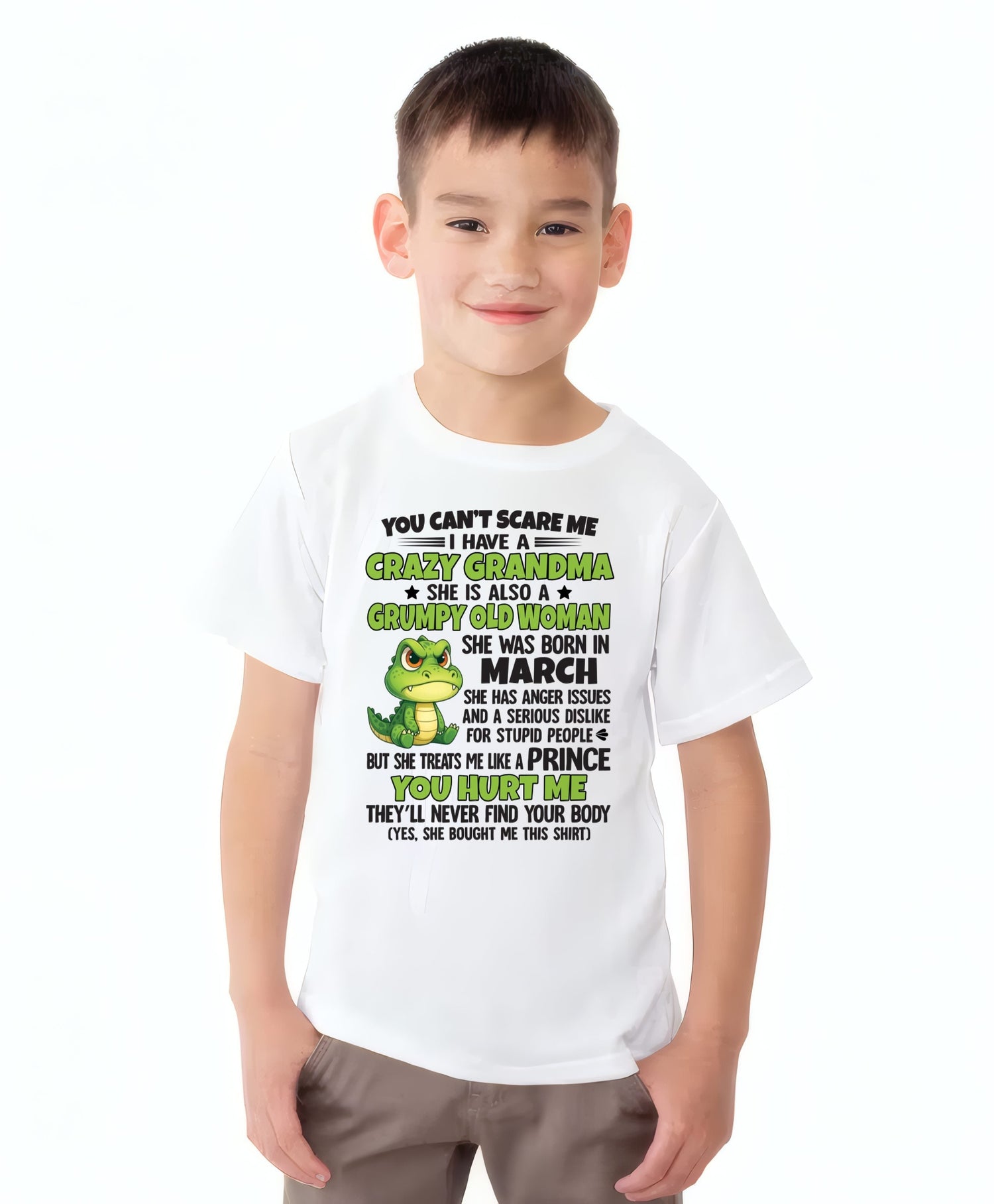 White T-shirt for grandson with "You Can&