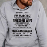 White TEELUVS.com T-shirt featuring the humorous "Sorry Ladies I&