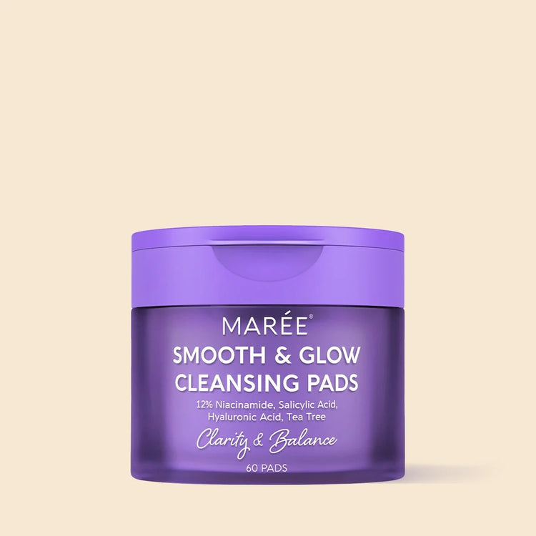 Maree 12 Niacinamide Smooth & Glow Pads with toner pads and niacinamide for brightening and skin smoothing.