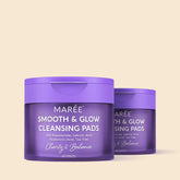 Maree 12 Niacinamide Smooth & Glow Pads displayed in a container, showing the toner pads infused with niacinamide for skin brightening.