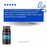 Upgraded Formulas® magnesium supplement bottle with 60 capsules, designed to improve REM and deep sleep naturally.