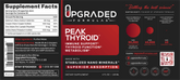 Upgraded Peak Thyroid supplement by Upgraded Formulas, 60 servings, supporting healthy thyroid function with natural ingredients.