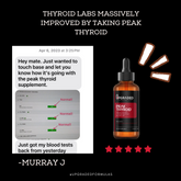 Upgraded Peak Thyroid supplements by Upgraded Formulas® in a bottle, designed to support healthy thyroid function.