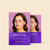 Maree anti-wrinkle tape patches applied to forehead and eye areas for reducing wrinkles and fine lines.
